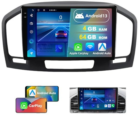 Dvrmedia Autoradio 4GB+64GB Android 13 für OPEL Insignia 2008-2013 9 Touchscreen mit Bluetooth Radio kabellos CarPlay Android Auto Autoradio 2din mit GPS FM WiFi DSP