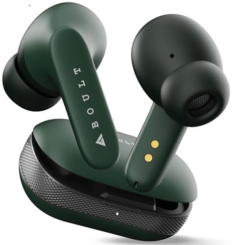 GOBOULT Newly Launched Z20 Truly Wireless Bluetooth Ear Buds with 51H Playtime, Zen™ Calling ENC Mic,Low Latency Gaming, Rich Bass Drivers, TWS Earbuds Bluetooth Wireless (Pine Green)