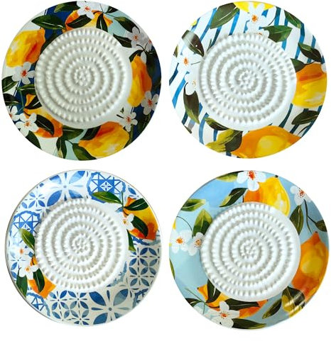 Plato Rallador de Limones Cerámico 4 Unidades - Ideal para Cocina, Decoración y Regalos Originales