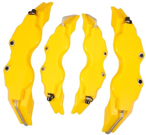 SWOOMEY 3d Style Yellow Brake Caliper Covers Set Front and Rear Brake Caliper Wraps Protection for Cars Wheel Hub Repair Kit