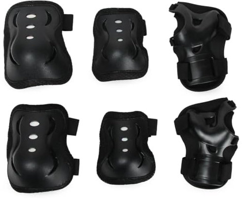 NHQZ Casco de Bicicleta para niños de 6 Piezas, con Rodilleras, Coderas y muñequeras Ajustables, Protector de Seguridad para Patinaje, Bicicleta, BMX, patineta y aeropatín