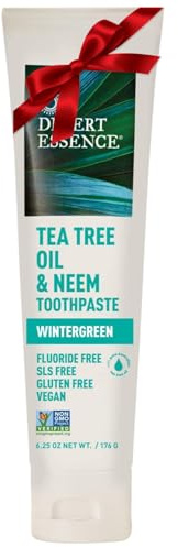 Tea Tree Oil & Neem Toothpaste Wintergreen 176g Natural Whitening Toothpaste for Fresh Breath, Plaque & Gum Care
