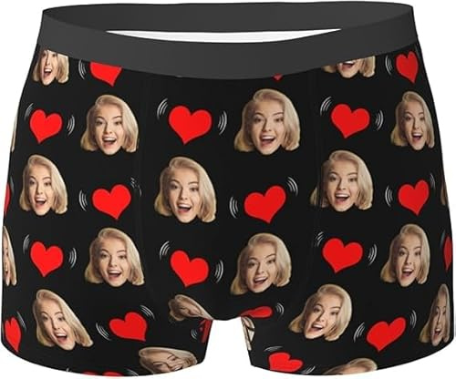 Herren Unterhose mit Gesicht Personalisiert Boxershorts Weihnachten Halloween Valentinstag Lustige Unterhosen Männer