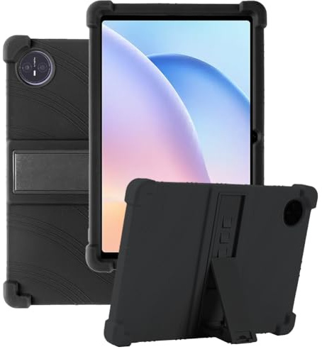 Ytaland - Funda para tablet Doogee Tab A9/Tab A9 Pro de 10 pulgadas, funda protectora de silicona TPU suave y delgada con soporte multiángulo, protección contra caídas a prueba de golpes (negro)