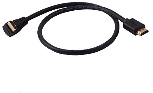 Câble HDMI 2.0 haute vitesse courte 60 cm mâle vers mâle avec un coude à 90 degrés jusqu'coudé support 4K x 2K 60HZ 3d Ethernet pour PS4 Xbox 360, Xbox One, lecteurs de DVD Blu-ray