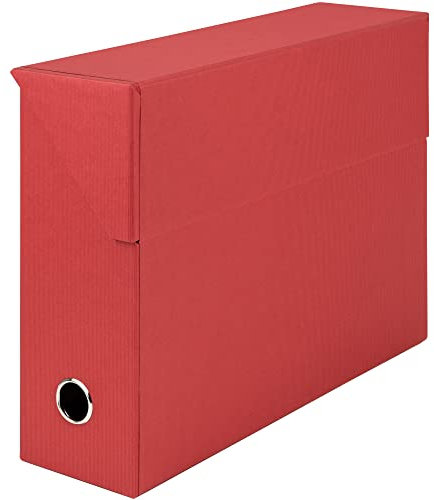 Rössler Papier 1319452363 - S.O.H.O. Archivbox, mit seitlicher Klappe und Griffloch, Rot, 9,5 x 33,5 x 25,5 cm, 1 Stück