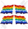 INCA Wehende Flagge Inka-Reich Cusco, INCAS Cuzco PERU Peruaner, Südamerika 50mm Auto & Motorrad Aufkleber, x4 Vinyl Stickers (Links - Rechts)