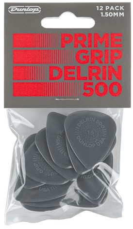 JIM DUNLOP Plektrum Delrin 500 Prime Grip 1,50mm 12 Stück