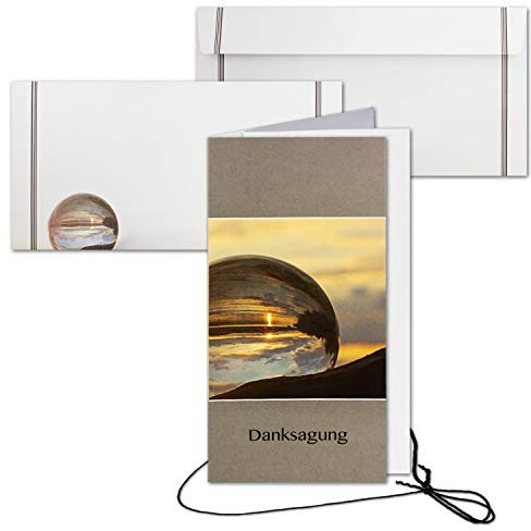 25x Trauerkarte mit Umschlag Set Danksagung - weltlich - inklusive hochwertiger Box - DIN Lang Hoch-Format - Danksagungskarten Trauerkarten nach Beerdigung - Trauer-Papiere by GUSTAV NEUSER