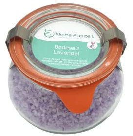 Badesalz Lavendel im Schmuck WECK-Glas, ohne Palmöl, von kleine Auszeit Manufaktur