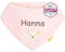 LALALO Steiff Baby Halstuch bestickt mit Namen, Rosa Fleexe Dreieckstuch/Nickytuch personalisiert, Nickituch Teddy Bär, Mädchen