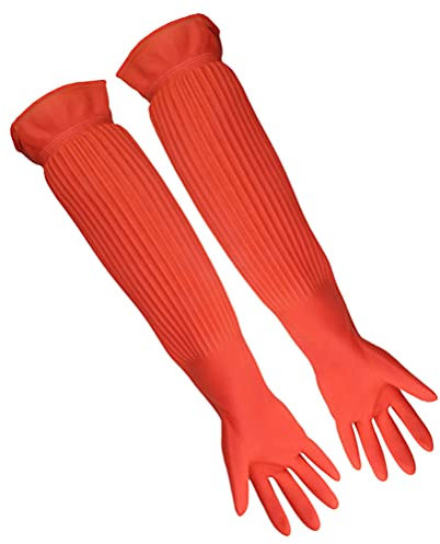POPETPOP Aquarium-Handschuhe für Aquarien, wasserfest, freie Größe, Lange Gummi-Handschuhe, halten Ihre Hände und Arme trocken und verhindert Verschmutzungsallergien