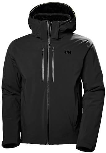 Helly Hansen Alpha LIFALOFT Insulated Ski Jacket - Winter Coats for Men - Water-Resistant Snowboard Jacket - Battery Saver Pocket - 990 Black - Medium