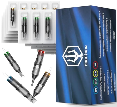 Poseidon Tattoo Cartridge Needles 50Pcs Assorted Mixed Size 12 Round Liner Shader Magnum Curved/Round Mag 5rl 7rl 9rl 5rs 7rs 9rs 15m1 21m1 15cm 21cm Disposable Membrane Tattoo Needles for Makeup | #12 Round Liner Shader Magnum Curved/Round Mag, 5RL 7RL 9RL 5RS 7RS 9RS 15M1 21M1 15RM 21RM, Disposable Membrane, For Makeup