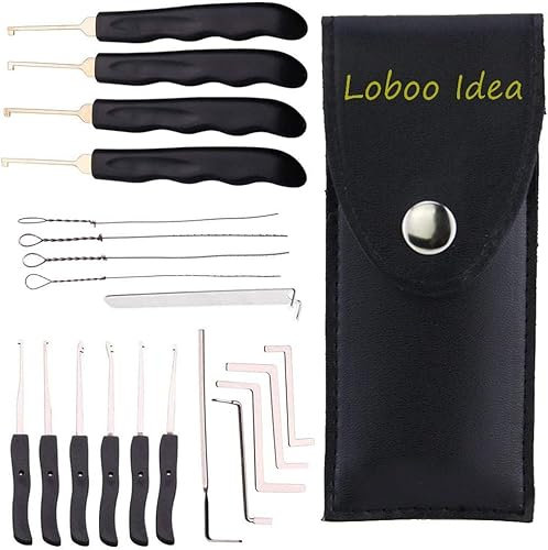 Loboo Idea 20-Pieces Broken Key Extractor Kit, Home Depot Lockpicking Tool, Removal Hooks Lockpick, Broken Key Extractor Set