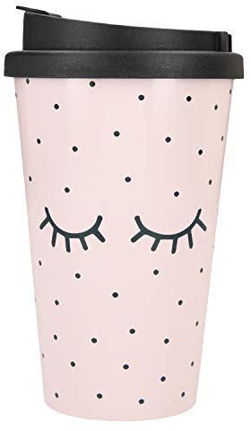 Depesche 2180.037 To-Go Becher aus Kunststoff mit Motiv, 350 ml, wiederverwendbar, Closed Eyes