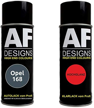 Autolack Spraydose Set für Opel 168 Metro BLAU PERL Basislack Klarlack Sprühdose 400ml