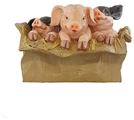 IM Gartenfigur Schweine Ferkel Schweinchen Babe Gartendekoration Deko Figuren Bauernhof Wildlife