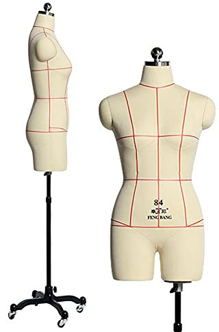ERLAN Schneiderpuppe Mannequin Groß Weibliche Schaufensterpuppen mit Rolling Base, Schaum Nähkleid Form Manikin Torso für Schneider Designer, Pinnable Dummy Body Torso (Size : XS-80)