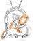 ENGRAWELRY Collier Femme Gravé Maman Je t'aime en Argent 925 Pendentif Cœur et Rose avec Cristal Bijoux Cadeau Original pour Noël Fête des Mères Anniversaire