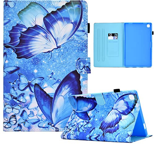 Rostsant Custodia Samsung Tab A7 Custodie in Portafoglio Slot per Scheda Caso Intelligente Cover Tablet per Samsung Galaxy Tab A7 2020 10.4 Pollici SM-T500 / SM-T505 - Farfalla Blu
