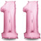 envami® Geburtstagsdeko Mädchen 11 Jahre XXL - 11 Geburtstag Deko Rosa 101CM - Deko 11 - Luftballon 11. Geburtstag Mädchen - Folienballon 11