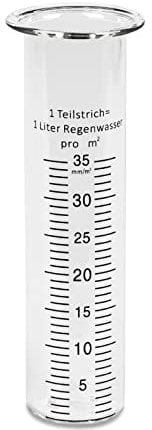 DanDiBo Regenmesser Glas 15 cm [bis 35 mm/m²] 556660 - Ersatzglas für Niederschlagsmesser Wetterfrosch, Eule, Hase, Schnecke, Schildkröte, Grashüpfer, Vogel