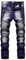 Baylvn Jeans da uomo dritti slim fit patchwork comfort skinny biker denim pantaloni, D Viola, 42