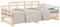 vidaXL Tagesbett Ausziehbar Sofa Gästebett Sofabett Bett Bettsofa Schlafsofa Ausziehbett Bettgestell Holzbett Massivholz Kiefer 2X(90x200) cm