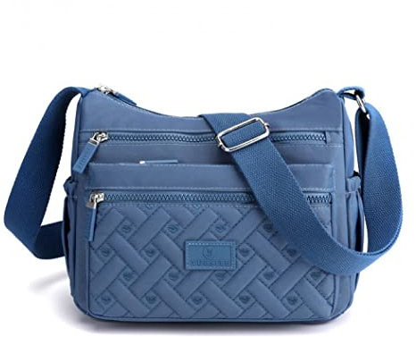 Damen Umhängetasche mit mehreren Taschen, wasserdicht, für den täglichen Gebrauch, auf Reisen, Blau