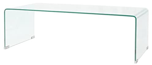 Gecheer Couchtisch Beistelltisch Glastisch Wohnzimmertisch Sofatisch Teetisch Kaffeetisch Tisch Glas 98x45x30 cm Transparent