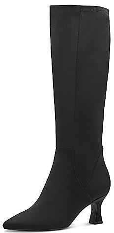 MARCO TOZZI Stivali Alti Donna con Tacco al Ginocchio Eleganti, Black, 39 EU