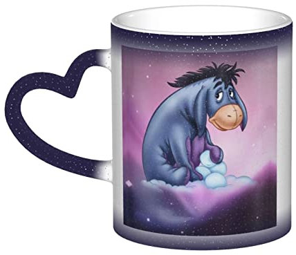 Lawenp Kaffeetasse für I-Aah Personalisierte Zaubertasse – Benutzerdefinierte Farbwechseltasse 11 oz Kaffeetasse mit wärmeempfindlichen Farbwechselbechern Blau