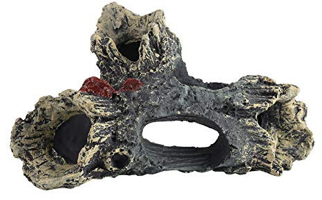 Hapivida Tronc d'arbre Creux en Résine, Décorations d'Aquarium Ornement Poisson Maison Grotte Bois Maison Décor Aménagement Paysager sous-Marin Bricolage Cacher Décor de Grotte