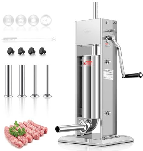 LEEVOT Wurstfüller - 5L Wurstmaschine - Manuell - Vertikal - Edelstahl