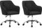 SONGMICS Homeoffice Stuhl, 2er Set, Drehstuhl, Schreibtischstuhl, höhenverstellbar, bis 110 kg belastbar, atmungsaktiver Stoff, für Arbeitszimmer, Schlafzimmer, schwarz OBG919B01