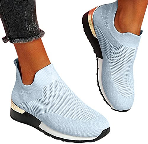 Sunnyuk Rote Turnschuhe Damen Leder Wasserdicht Fashion Laufen Schuhe Frauen Leichte Sportschuhe Trainingsschuhe Walkingschuhe Slip-On Schuhe Fußballschuhe für Fitness Jogging