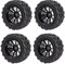 RC-Räder und -Reifen 1/10, 4 STÜCKE RC-Autoreifen, Gummi, Schwarz, RC-Reifen und Felgensatz, Kompatibel mit TRAXXAS Slash RC Short Course Truck 1/10