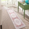 Carvapet Läufer Teppich 60x210cm rutschfest Lang Küchenteppich Waschbar Dünner Teppiche Gegend Blüte Medaillon Teppich für Wohnzimmer Schlafzimmer Küche(Rosa)