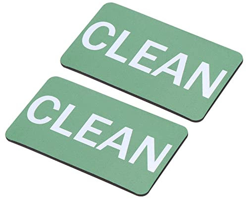 PATIKIL Dirty Clean Dishwasher Magnet, 2 Pack Dish Washer Refrigerator Kitchen Organization Clean Dirty Sign Magnet, Red, Green
