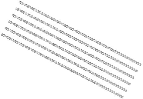 CoCud Extra Lange Spiralbohrer 3.5mm Bohrer Bit Durchmesser 200mm Gesamt Länge Schnellarbeitsstahl Drehbohrer - (Anwendung: für Gehärtetes Metall Holzarbeiten Plastik Aluminium) 6Stk