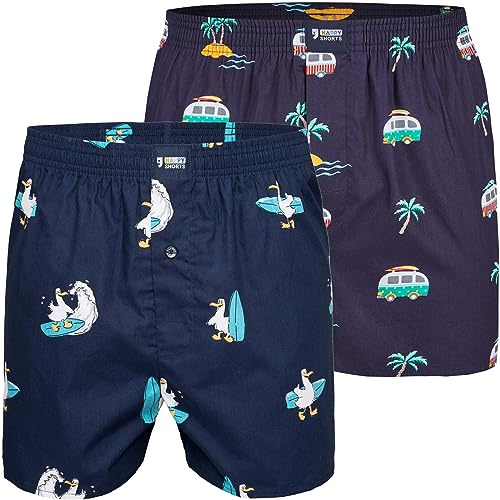 Happy Shorts Webboxer Herren Boxer Motiv Boxershorts Sets zur Auswahl Farbwahl