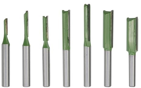 Dnyta 7pcps Light Green 1/4 Inch Shank Router Bits Router Tools Bits Router Bit Set Plywood Router Bit Flush Trim Router Bits Plunge Router Bits for Woodworking