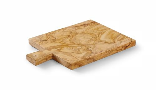 HENDI Servierbrett, Holzbrett, Frühstücksbrett, Steakbrett, Küchenbrett, Tapasbrett, für Snacks-Brot-Käse, 340x230x(H)22mm, Olivenholz