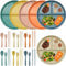 Omsscun 6 Piezas Platos de Control De Porciones, Plato Harvard Adulto 22.5cm, Plato Llano Dividido, Plato Inteligente para Dieta, Plato Dieta de Plastico reutilizables, Plato Dividido en 3 para Dieta
