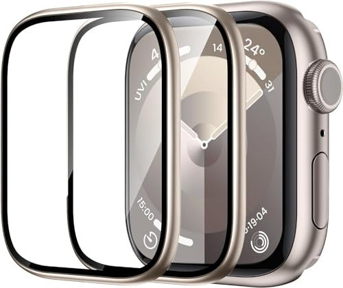 WSKEN Schutzfolie für Apple Watch Series 9/8/7 41mm Folie, [Titanium Alloy Frame] Displayschutz Schutzfolie Blasenfreie, 3D Volle Abdeckung, Anti-Staub, Anti-Kratzer, Anti-Fingerabdruck
