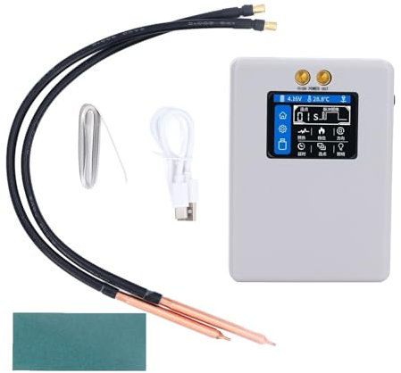 Kit Mini Saldatrice a Punti Portatile, 2,0 Pollici HD 80 Livelli Regolabili con Luce LED e Batteria Ricaricabile da 5000 MAh, per Fai da Te in Metallo