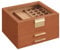 SONGMICS Caja de Joyas, Caja Joyero de 3 Niveles, Estuche de Joyería, con 2 Cajones, Gran Capacidad, 20,3 x 23,1 x 13,5 cm, Estilo Moderno, Marrón Caramelo y Dorado JBC239K01