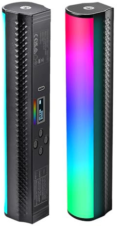 NEEWER RGB Lichtstab, magnetische Handfotografie, YouTube, TikTok, Vlog Videolicht Leuchtstab LED Röhrenlichtleiste, 2500K – 8500K, dimmbar, Vollfarbe, CRI95, 2550mAh Akku, 17 Szenen, 1 Packung, TL20C