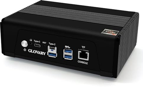 Glovary Mini PC AMD Ryzen 7 7840HS (8C16T, up to 5.1GHz), Büro Desktop Computer, 4 x i226V 2.5GbE Firewall OPNsense, Barebone NO RAM NO SSD, Windows 11 Pro, USB4 40Gbps, WiFi6, BT5.2